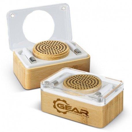 Bamboo Wireless Speaker & Earbud Set