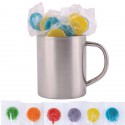 Promotional Lollies - Corporate Colour Lollipops in Java Mug